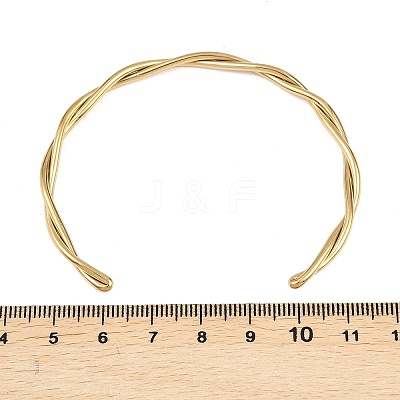 304 Stainless Steel Cuff Bangles for Women BJEW-L717-01G-1