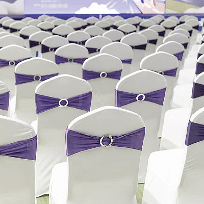 Polyester Stretch Chair Sashes Bows for Wedding Reception AJEW-WH0041-20-1