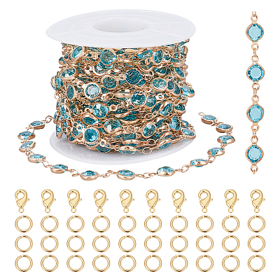 DIY Brass Rhinestone Jewelry Sets Making Kits DIY-OC0014-15C-1
