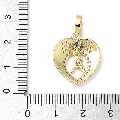 Brass Micro Pave Clear Cubic Zirconia Pendants KK-L253-16G-1