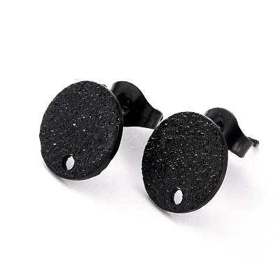 304 Stainless Steel Stud Earring Findings Ion Plating(IP) STAS-O144-01B-B-1