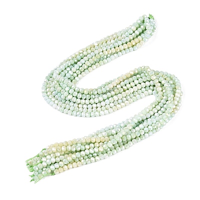 Anti-Tarnish Electroplate Glass Beads Strands EGLA-ZX010-4mm-12-1