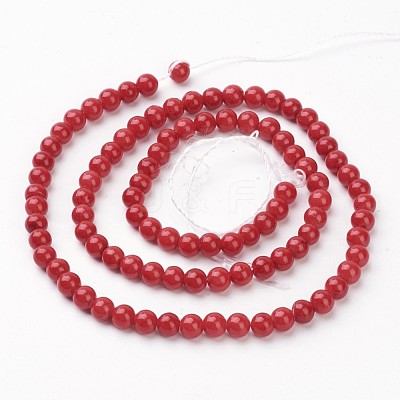 Natural Mashan Jade Round Beads Strands X-G-D263-4mm-XS31-1
