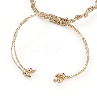 Adjustable Polyester Thread Braided Beaded Bracelet Making AJEW-JB00895-1