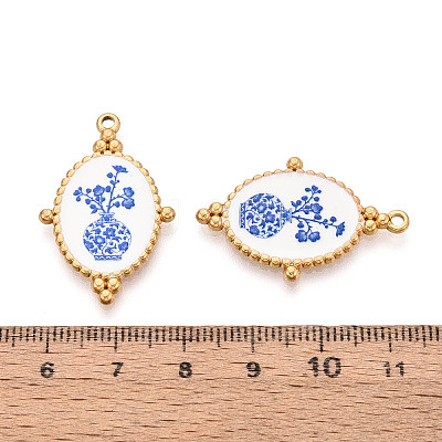 304 Stainless Steel Enamel Pendants STAS-OY002-91G-01-1