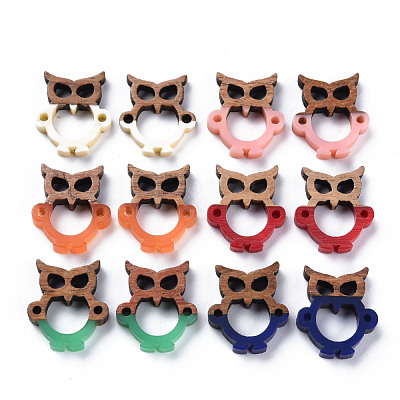Opaque Resin & Walnut Wood Links Connectors RESI-T035-50-1