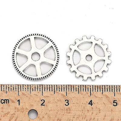 20Pcs Tibetan Style Alloy Gear Pendants TIBEP-FS0001-03AS-1