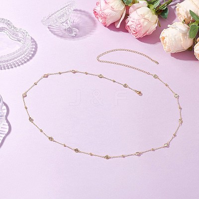 Brass Clear Cubic Zirconia Satellite Chain Waist Chains NJEW-C00038-1
