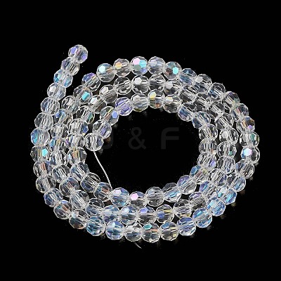 Electroplate Transparent Glass Beads Strands EGLA-A035-T4mm-L19-1