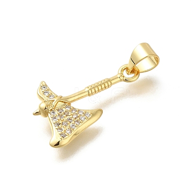 Rack Plating Brass Micro Pave Cubic Zirconia Pendants KK-Z086-66G-01-1
