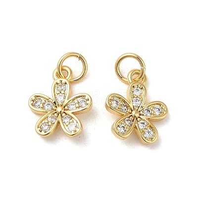 Rack Plating Brass Cubic Zirconia Pendants KK-K349-20G-1