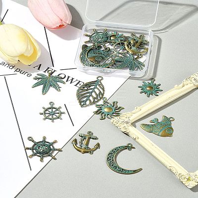 9 Styles Zinc Alloy Pendants FIND-FS0002-71-1