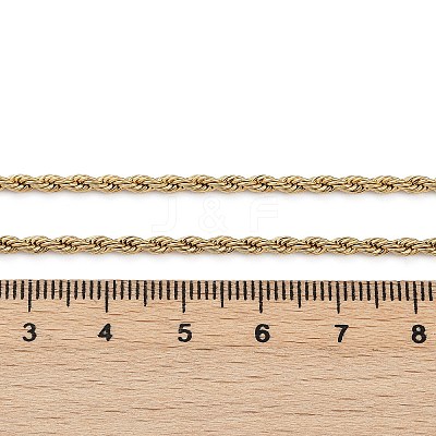 Unisex PVD Vacuum Plating 304 Stainless Steel Rope Chain Necklaces STAS-D0002-33G-1