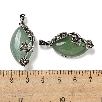 Natural Green Aventurine Horse Eye Pendants G-F766-01AS-01-1
