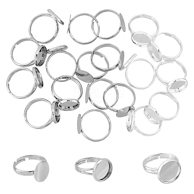 30Pcs 3 Style Brass Pad Ring Settings KK-FH0006-35-1