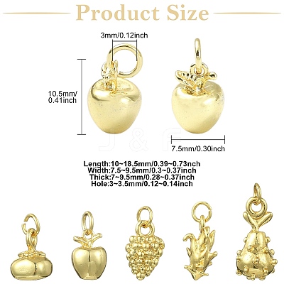 15Pcs 5 Styles Mixed Shapes Brass Pendants KK-CJ0004-44-1