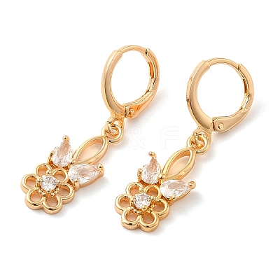 Rack Plating Golden Brass Dangle Leverback Earrings EJEW-B037-18G-1