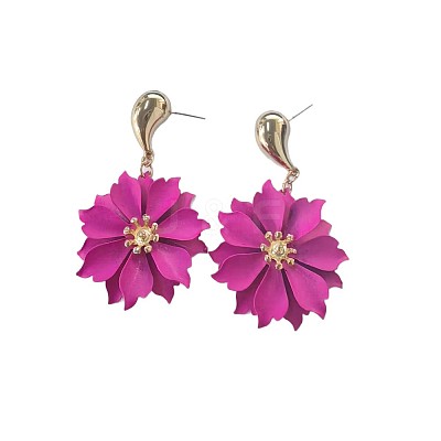 Flower Iron Dangle Stud Earrings FS-WGFE32A-01-1