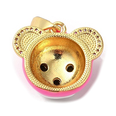 Rack Plating Brass Clear Cubic Zirconia Pendants KK-Q771-07G-1