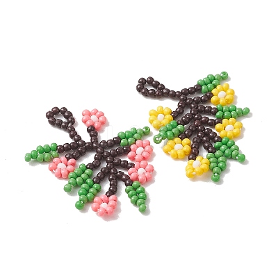 Glass Seed Beaded Pendants PALLOY-MZ01274-1