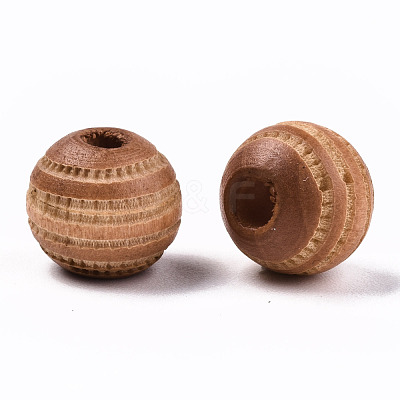 Painted Natural Wood Beads WOOD-T021-54A-09-1