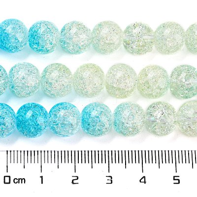 Spray Painted Crackle Glass Beads Strands DGLA-C002-10mm-10-1