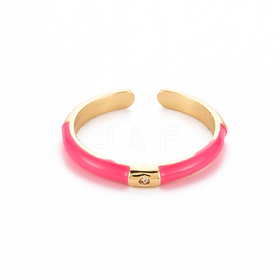 Brass Enamel Cuff Rings RJEW-T016-24A-NF-1