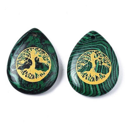 Synthetic Malachite Pendants G-T122-71G-1
