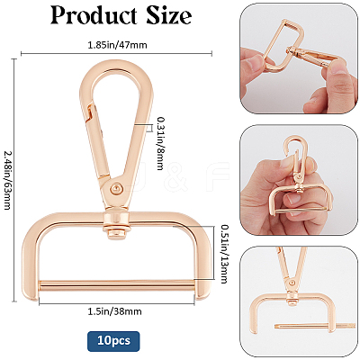 10Pcs Alloy Swivel Lobster Claw Clasps FIND-BBC0003-82B-KCG-1