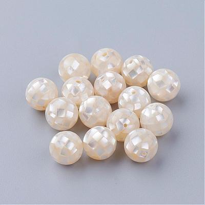 Natural White Shell Beads SSHEL-Q298-10mm-08-1