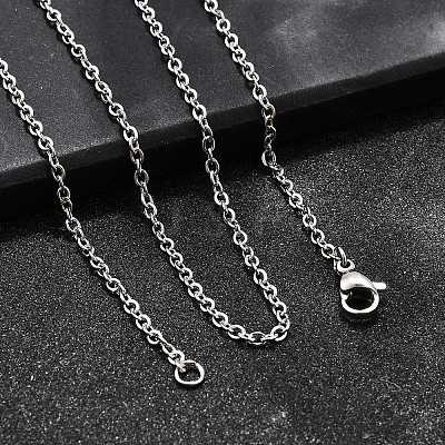 Non-Tarnish 304 Stainless Steel Cable Chain Necklace for Men Women STAS-L164A-01P-B-1