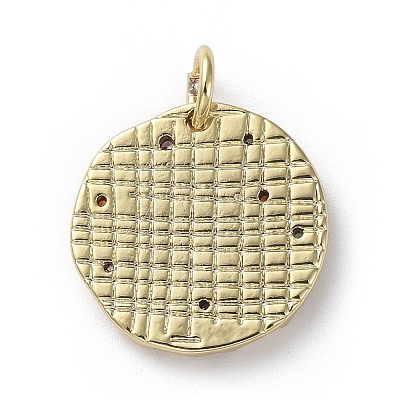 Brass Micro Pave Cubic Zirconia Pendants X-ZIRC-G157-03J-01G-1