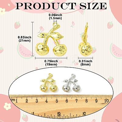 6Pcs 2 Colors Brass Pendants KK-CJ0003-12-1