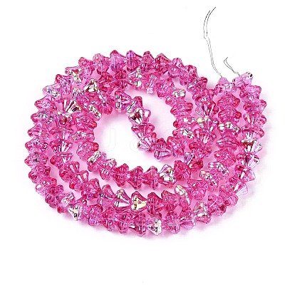 Electroplate Transparent Glass Beads Strands EGLA-N055-03A-06-1