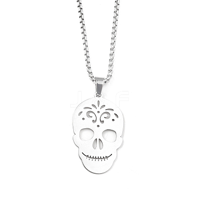 Non-Tarnish 201 Stainless Steel Pendant Necklaces for Man NJEW-Q336-04A-P-1