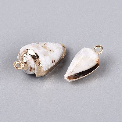 Electroplated Natural Shell Pendants BSHE-Q020-07-1