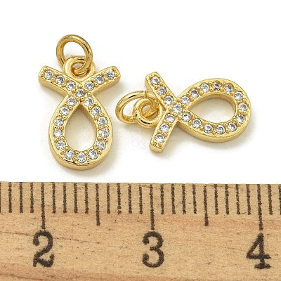 Rack Plating Brass Micro Pave Cubic Zirconia Pendants KK-K386-02I-G-1