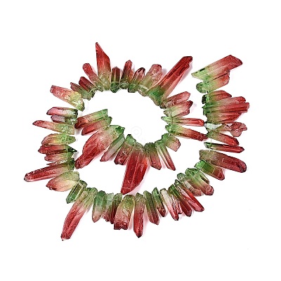 Two Tone Spray Painted Natural Quartz Crystal Points Beads Strands G-Q610-03A-1