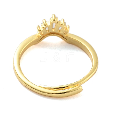 Crown Clear Cubic Zirconia Adjustable Rings RJEW-L120-017G-01-1