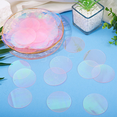 150Pcs Rainbow Iridescent PVC Paillette/Sequin Links FIND-TA0008-10E-1