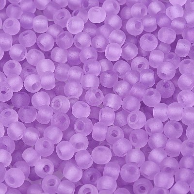 FGB Frosted Transparent Glass Seed Beads SEED-N013-02A-07-1
