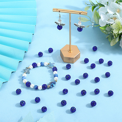 120Pcs Pave Disco Ball Beads RB-SC0001-13C-1