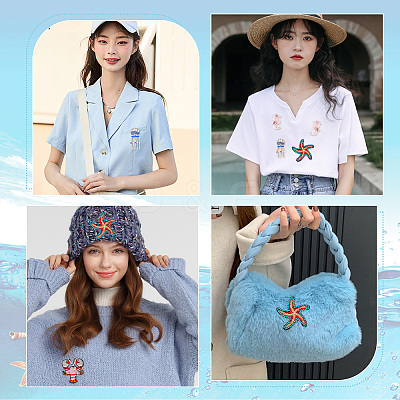 4 style Ocean Theme Cloth Sew on Patches PATC-FG0001-11-1