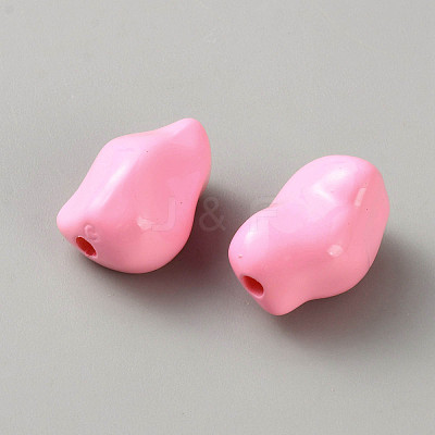 Opaque Acrylic Beads MACR-WH0007-168A-1