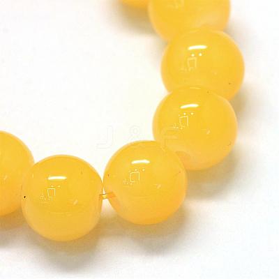 Baking Paint Imitation Jade Glass Round Bead Strands DGLA-Q021-6mm-30-1