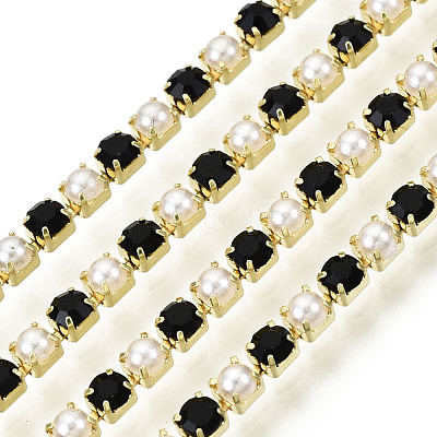Brass Rhinestone Strass Chains CHC-N017-001A-A15-1