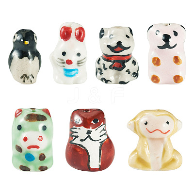 7Pcs 7 Styles Handmade Porcelain Beads PORC-TA0001-33-1