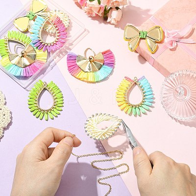 10Pcs 5 Styles Alloy with Paper Pendants FIND-CJ0004-51-1