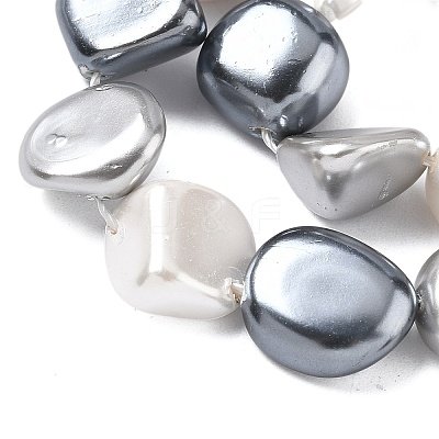 Electroplated Shell Pearl Beads Strands BSHE-D301-02F-1
