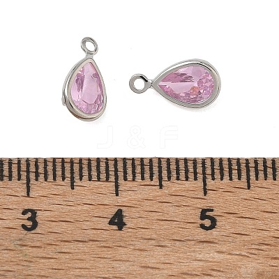 Brass Pave Cubic Zirconia Charms CU-CBABEB3-04P-02-1